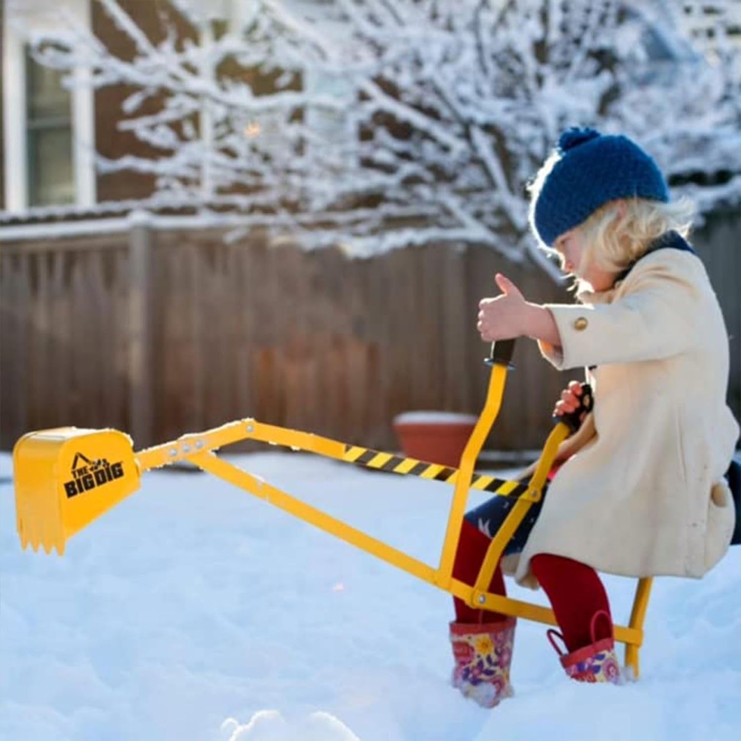 Ride-On Excavator Sand Digger with 360° Rotating Base for Kids Ages 3 and Up, Yellow