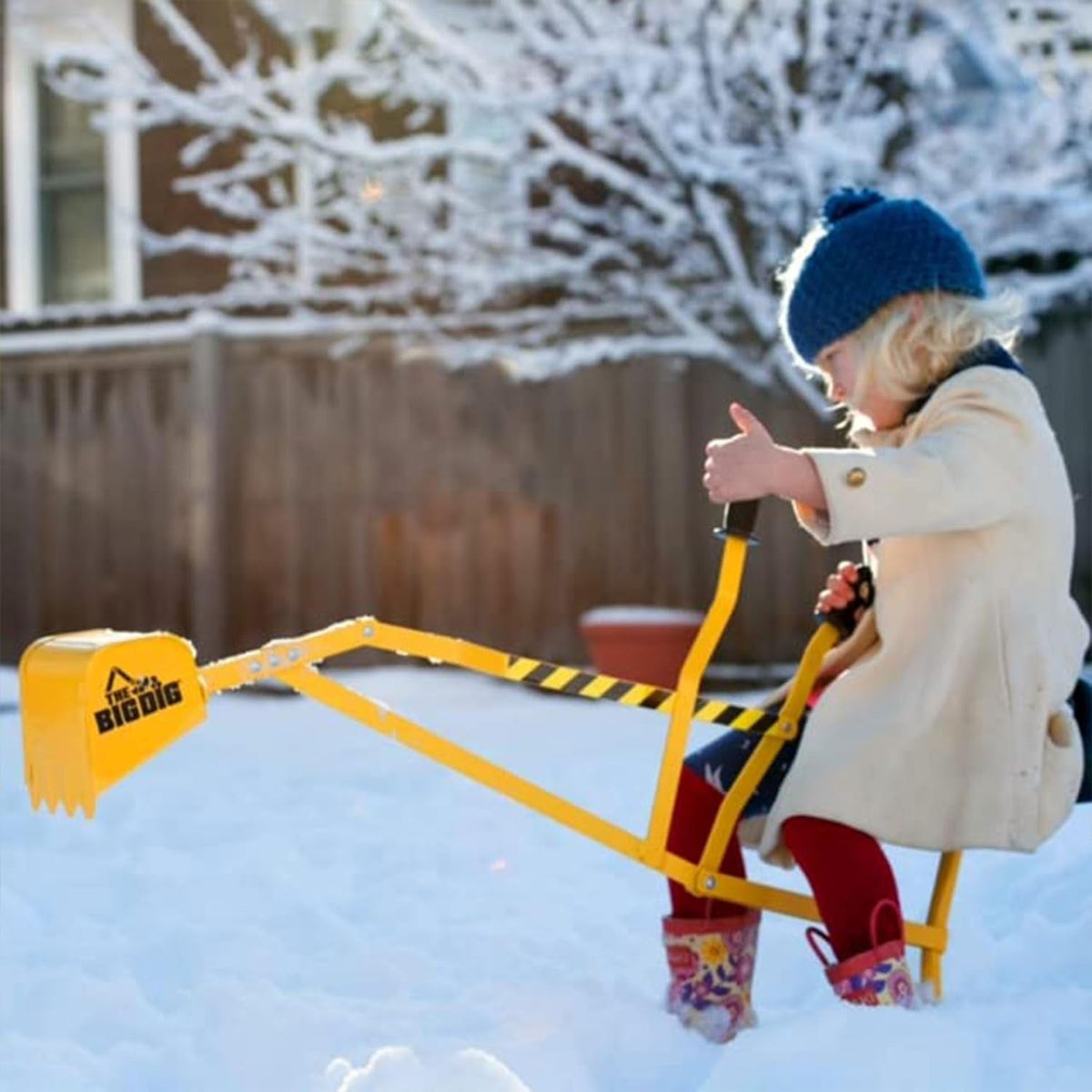 Kids Ride-On Excavator Sand Digger with 360° Rotating Base, Ages 3 and Up, Yellow