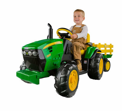 Battery-Powered Ride-On Tractor with Trailer Kit for Kids Outdoor Play
