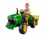 Battery-Powered Ride-On Tractor with Trailer Kit for Kids Outdoor Play