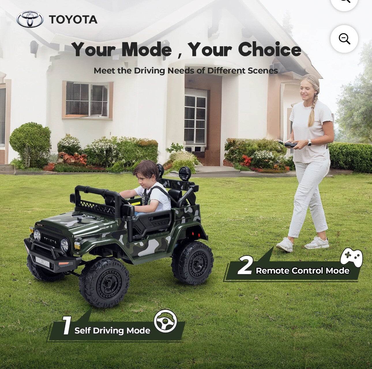Kids Electric Ride-On FJ Cruiser Truck 12V with 7Ah Battery and Remote Control