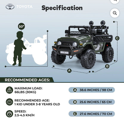 Kids Electric Ride-On FJ Cruiser Truck 12V with 7Ah Battery and Remote Control