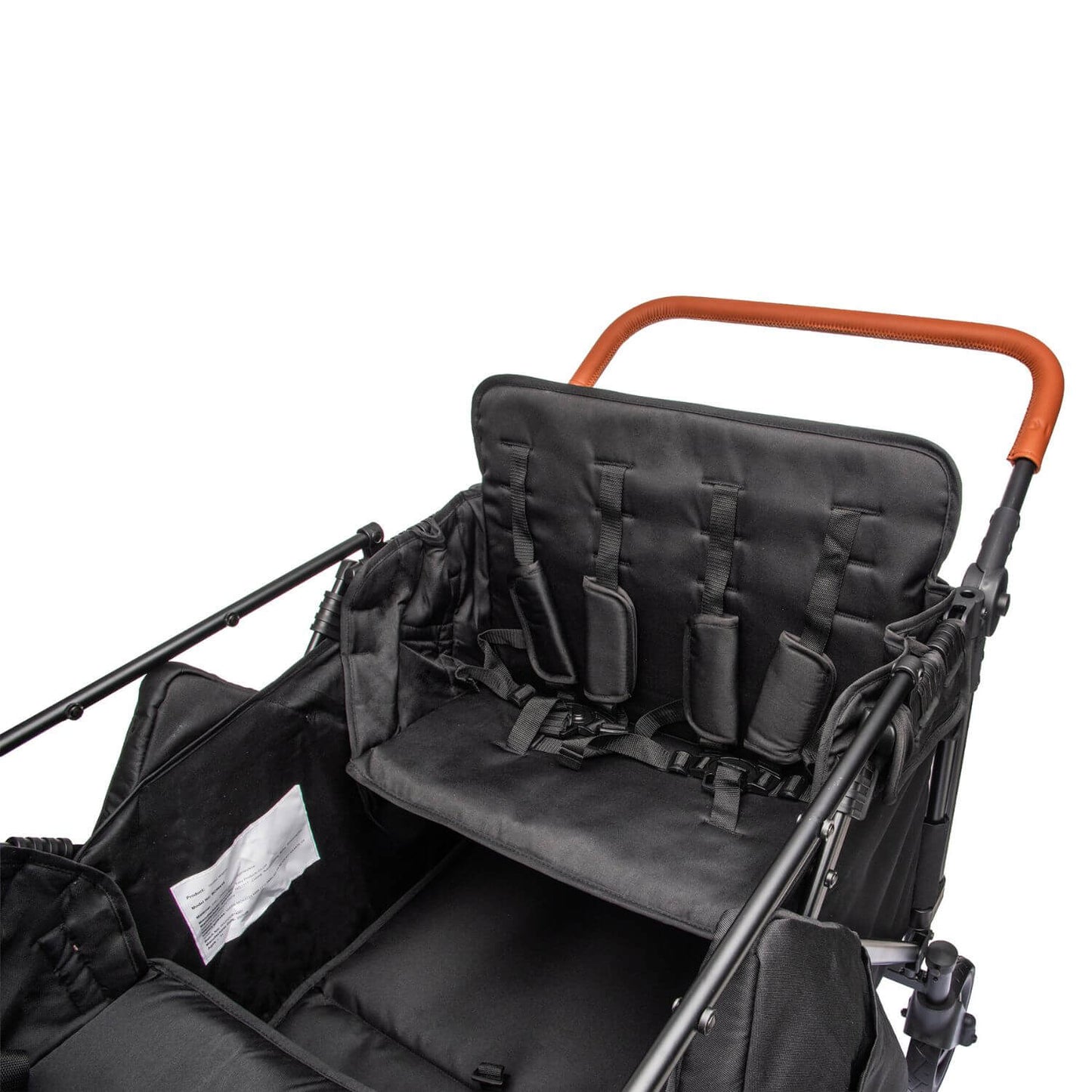 ToyRides Elite Wagon Stroller W/ Removable 4-Seater, Extra-Thick Support Bar & Higher 212 Load Capacity, Black