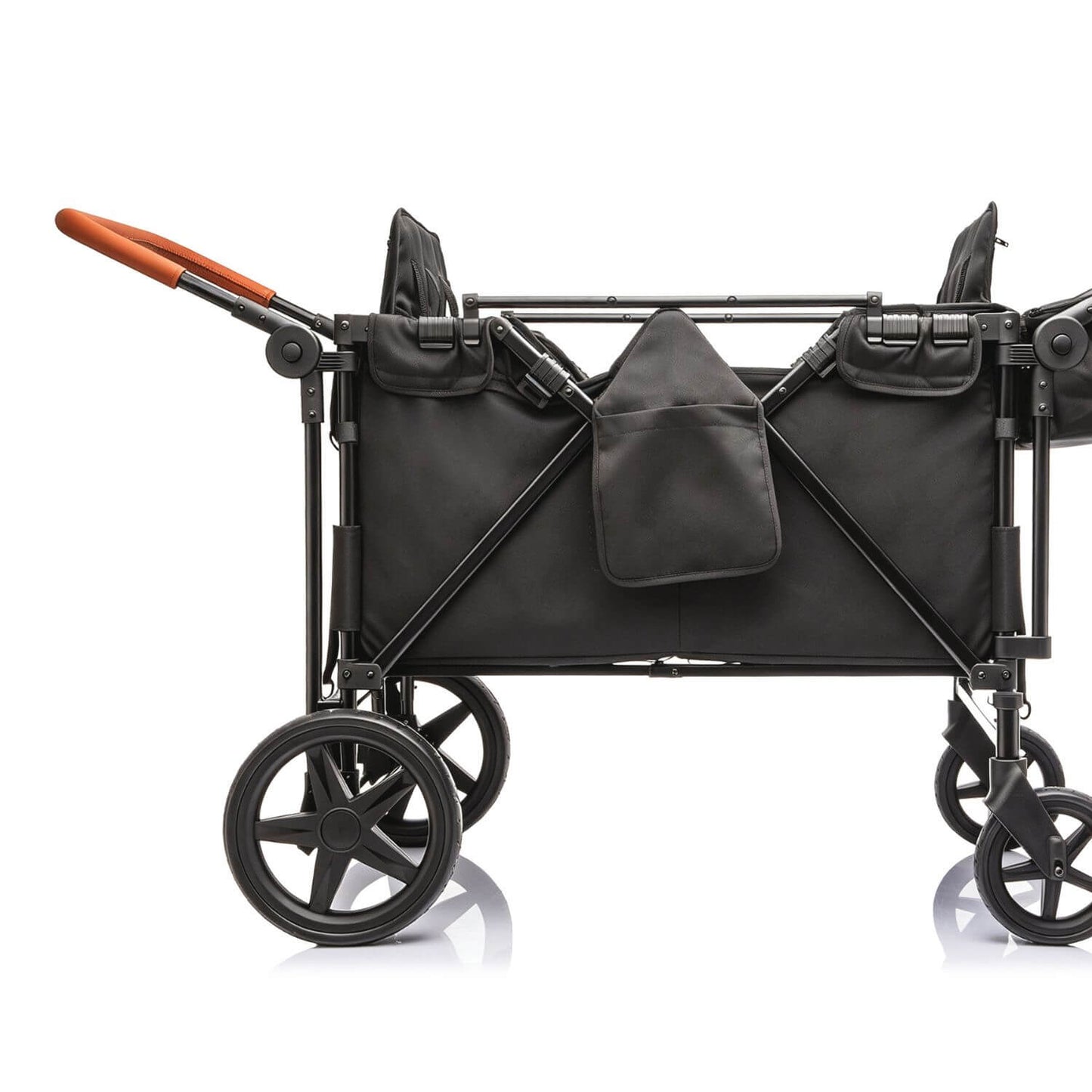 ToyRides Elite Wagon Stroller W/ Removable 4-Seater, Extra-Thick Support Bar & Higher 212 Load Capacity, Black