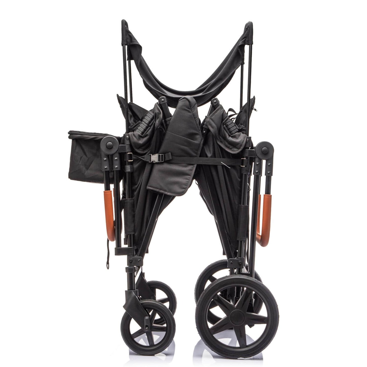 ToyRides Elite Wagon Stroller W/ Removable 4-Seater, Extra-Thick Support Bar & Higher 212 Load Capacity, Black