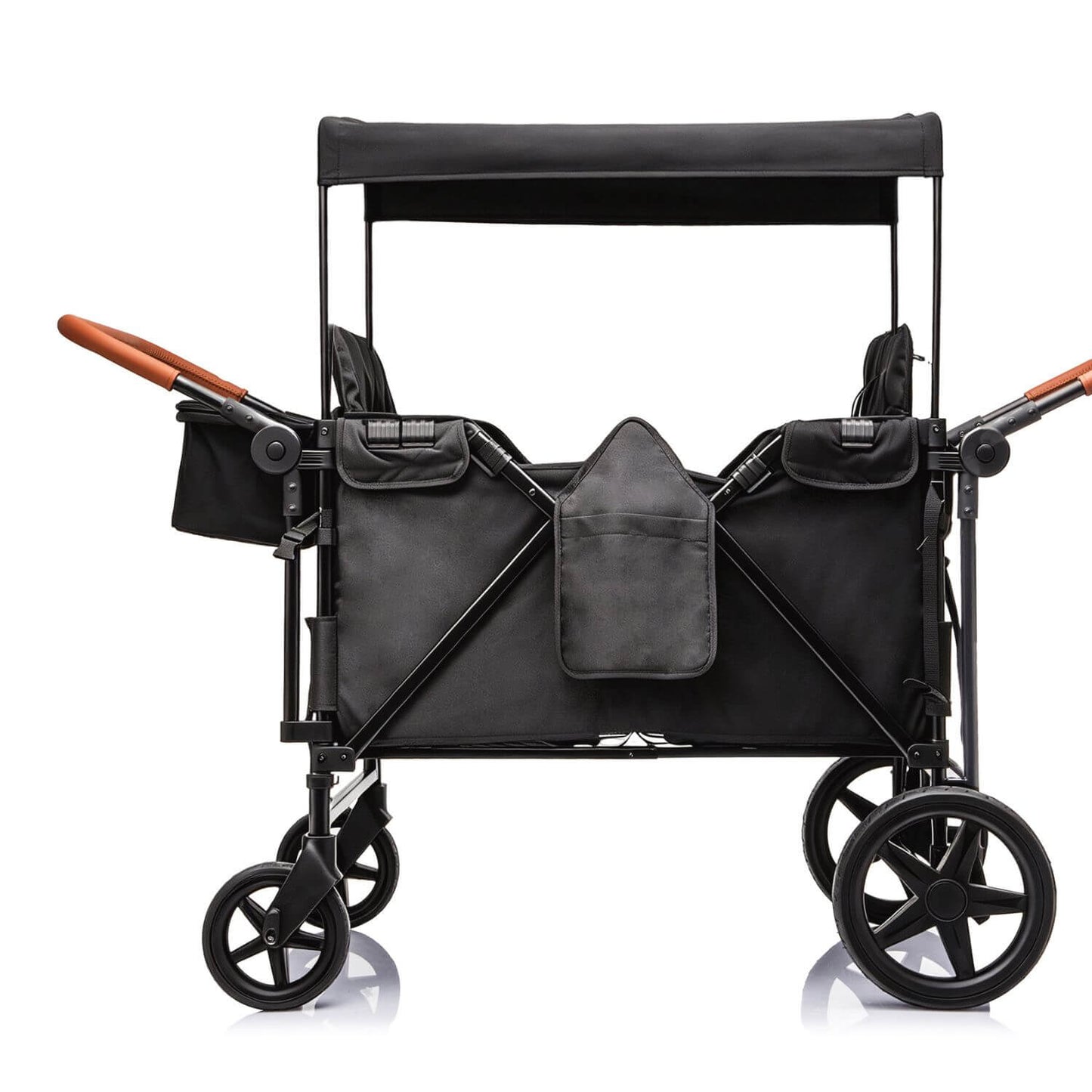 ToyRides Elite Wagon Stroller W/ Removable 4-Seater, Extra-Thick Support Bar & Higher 212 Load Capacity, Black