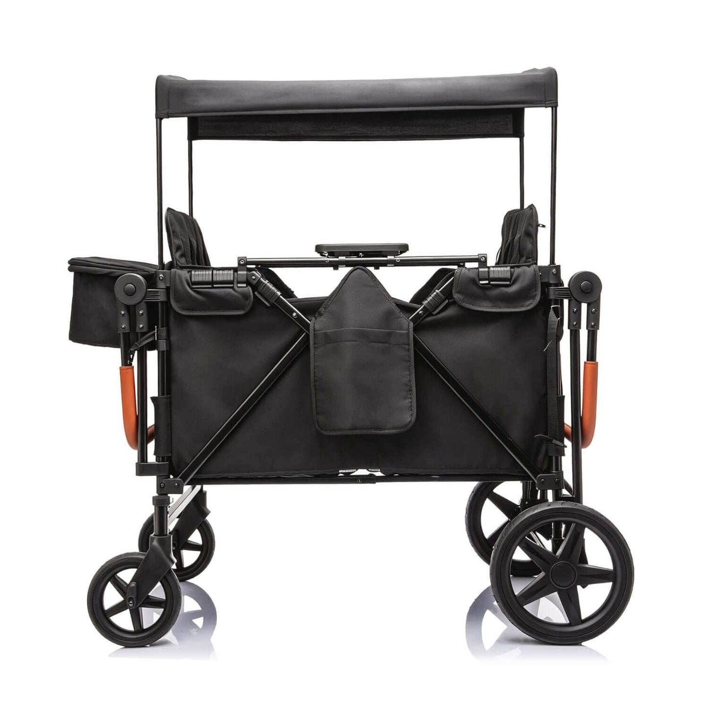 ToyRides Elite Wagon Stroller W/ Removable 4-Seater, Extra-Thick Support Bar & Higher 212 Load Capacity, Black