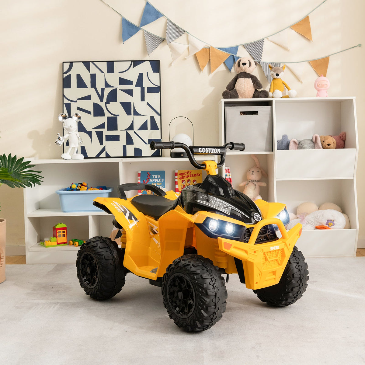 ATV-Inspired 12V Battery Powered Ride-on Toy Car for Kids in Eye-Catching Colors