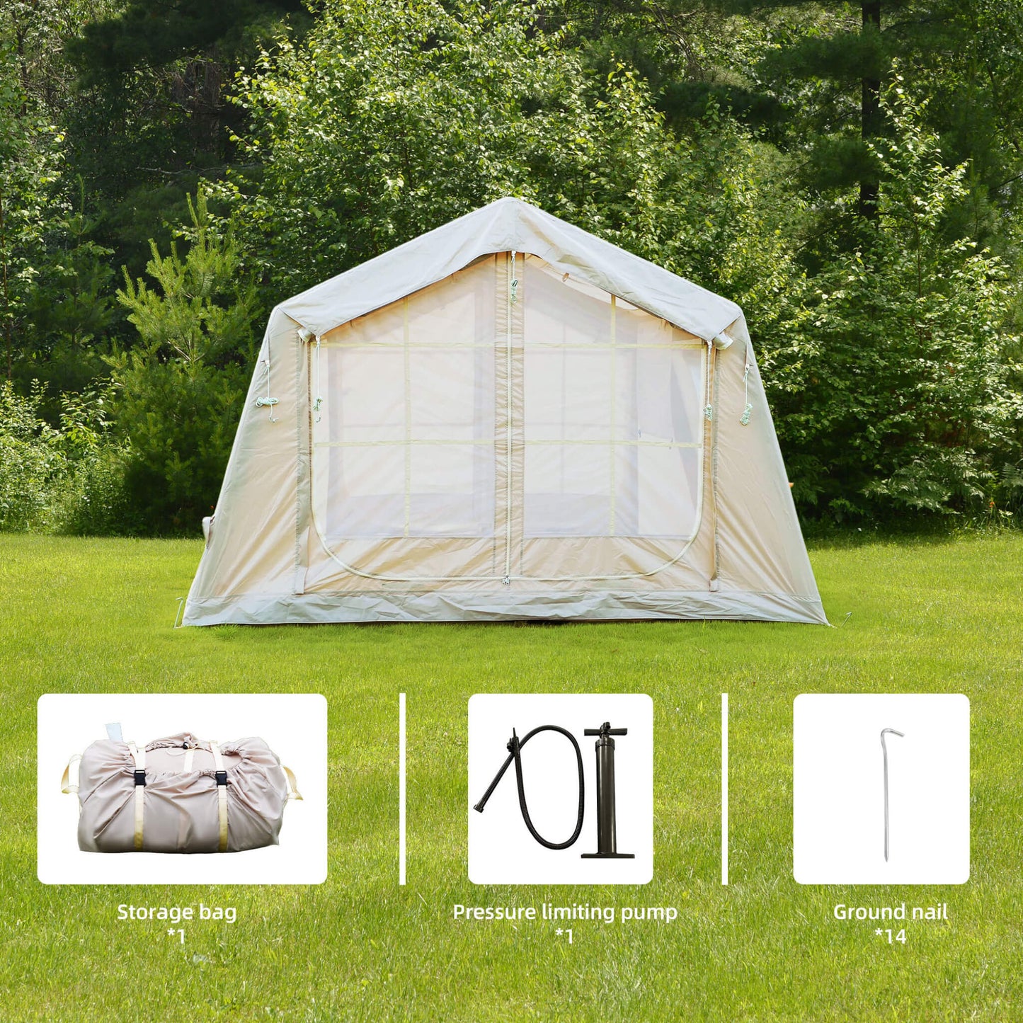 Trailora 4-Season Outdoor Inflatable Blow Up Camping Tent With Air Pump [4-6 People] (SAK46821)