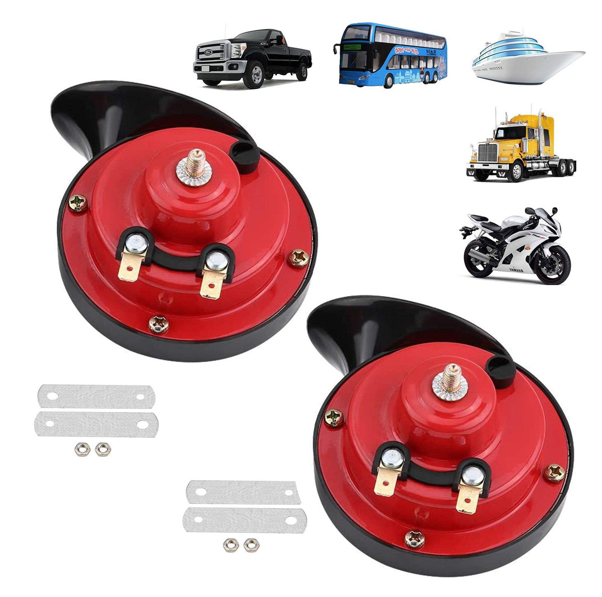 12V Waterproof Electric Snail Air Horn for Trucks 300dB Loud Train Sound