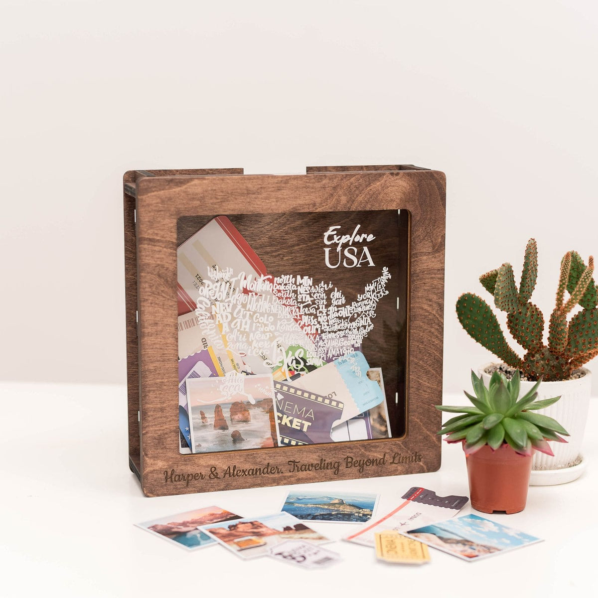 USA Travel Box Dark Walnut