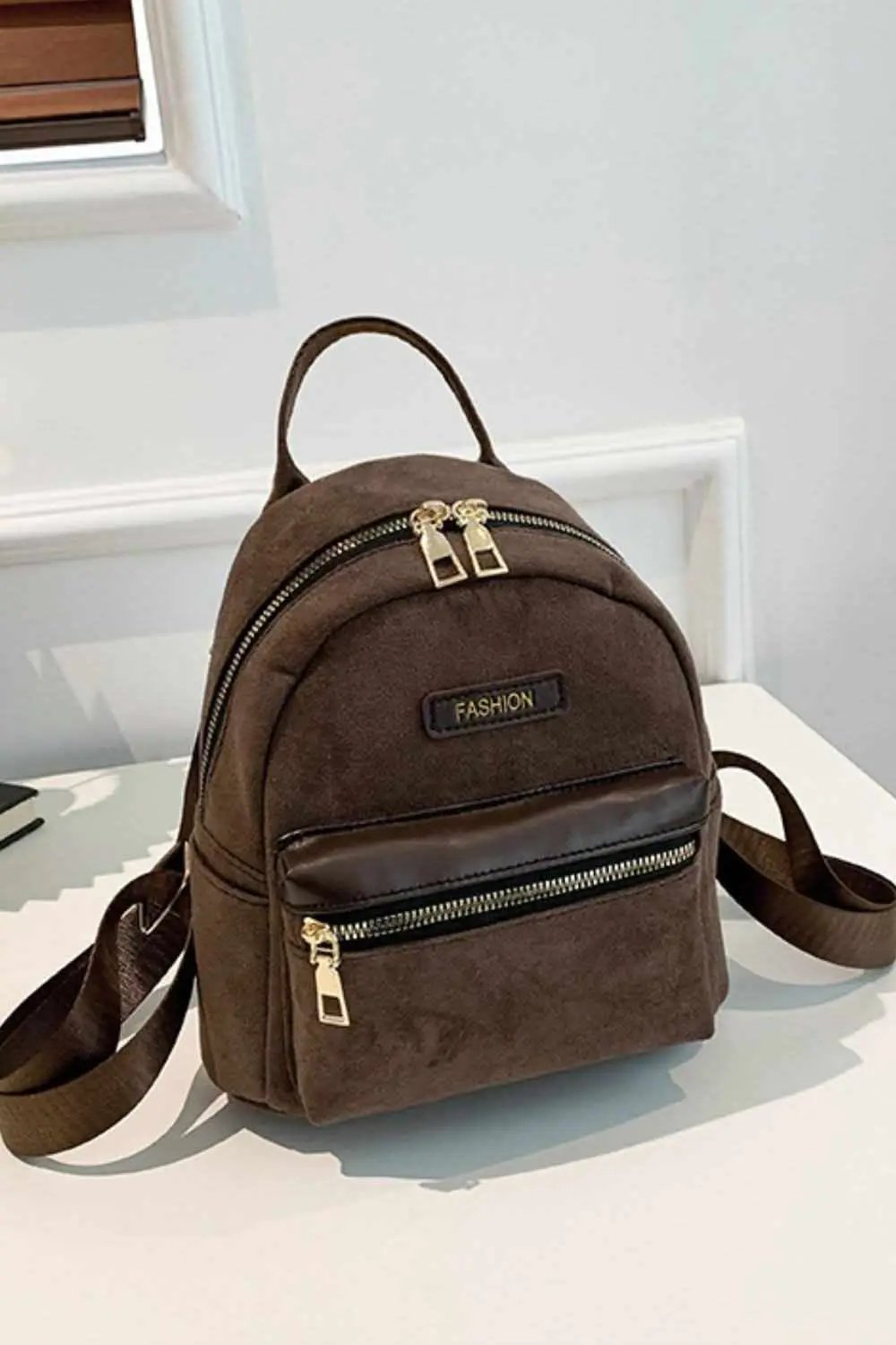 Accessories Trendsi Suede Mini Backpack Women's Stylish Accessory Adjustable Strap Bag