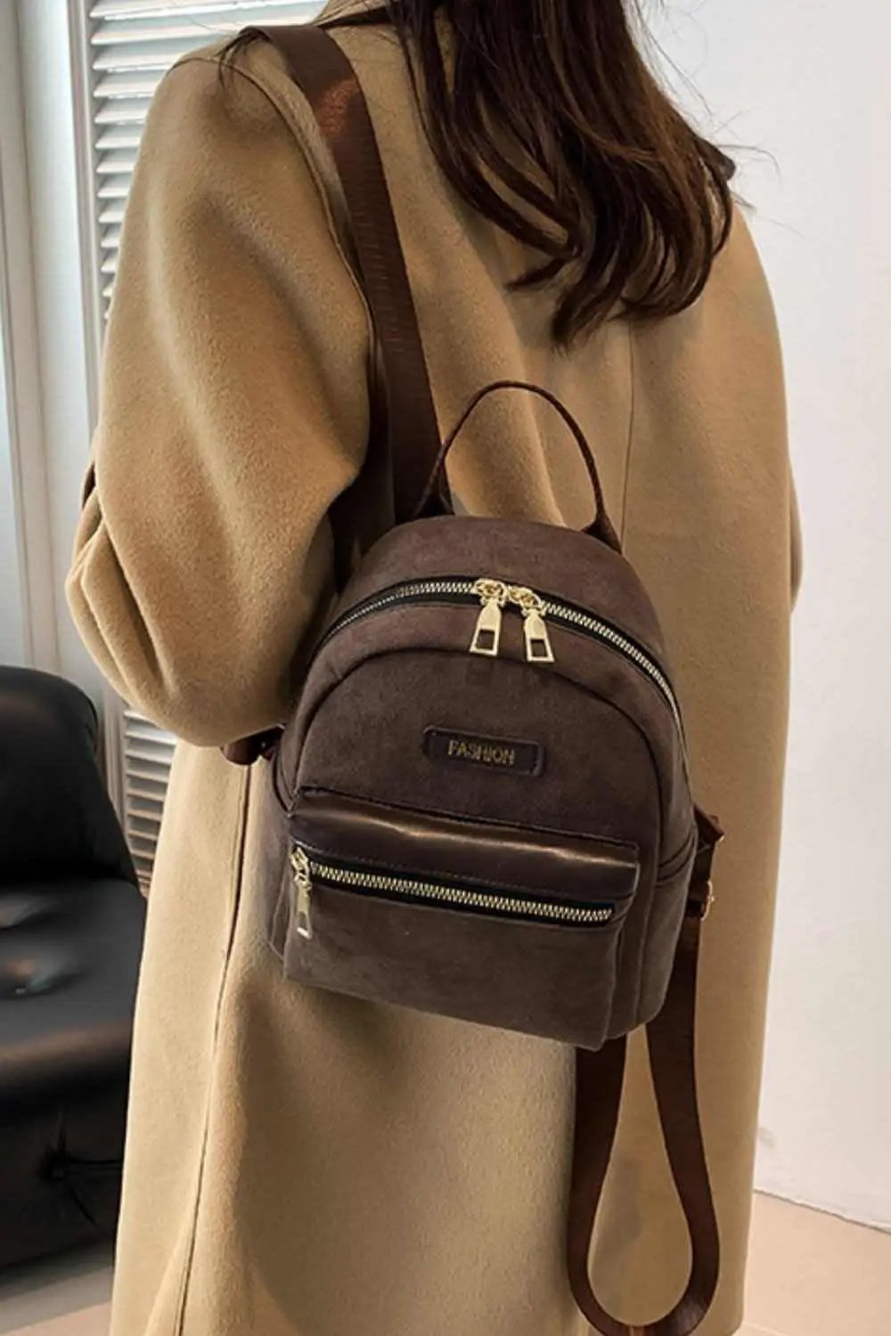Accessories Trendsi Suede Mini Backpack Women's Stylish Accessory Adjustable Strap Bag