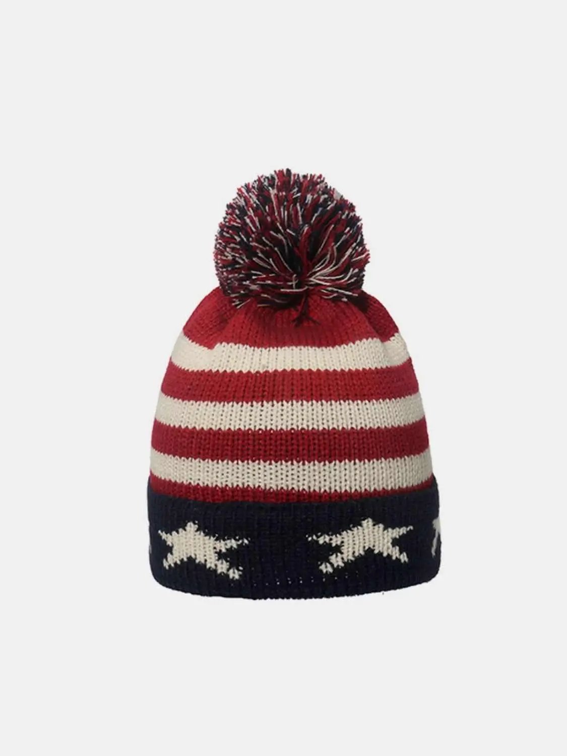 Sweaters Trendsi US Flag Knit Hat Unisex Patriotic Winter Warm Headwear