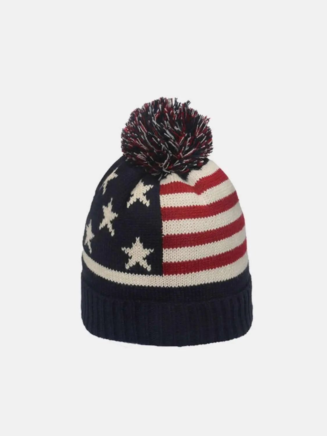 Sweaters Trendsi US Flag Knit Hat Unisex Patriotic Winter Warm Headwear