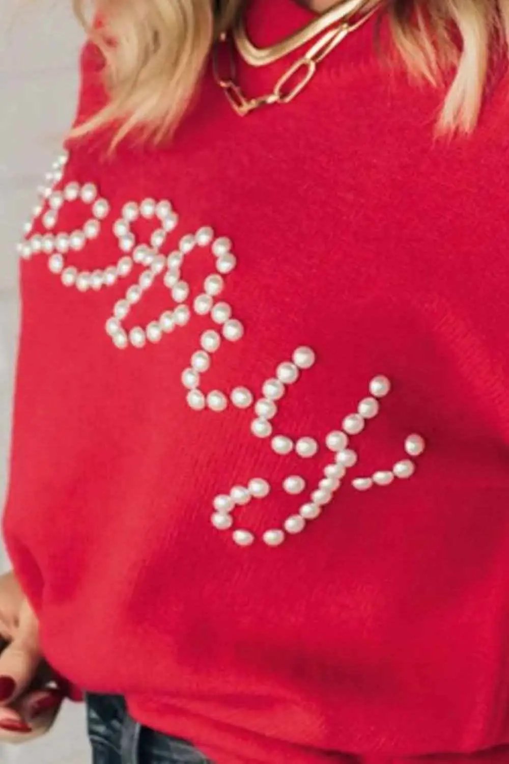 Sweaters Trendsi Pearl Detail Sweater Women's Chic Fashion Knit Top Comfortable
