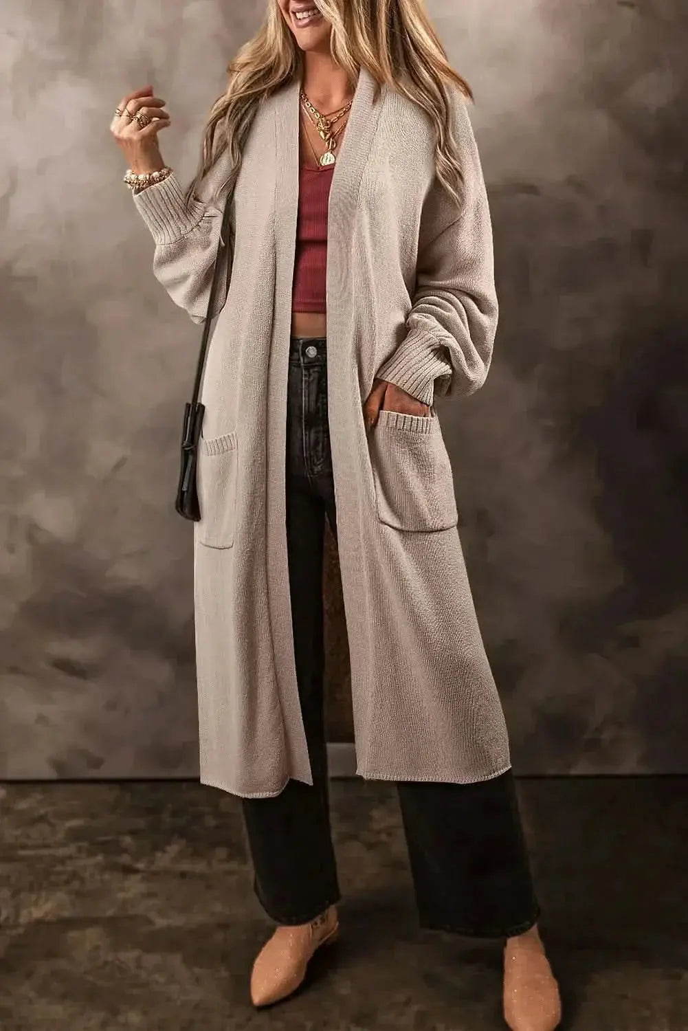 Sweaters Trendsi Cozy Cardigan Women's Long Sleeve Knit with Pockets Comfortable Layering