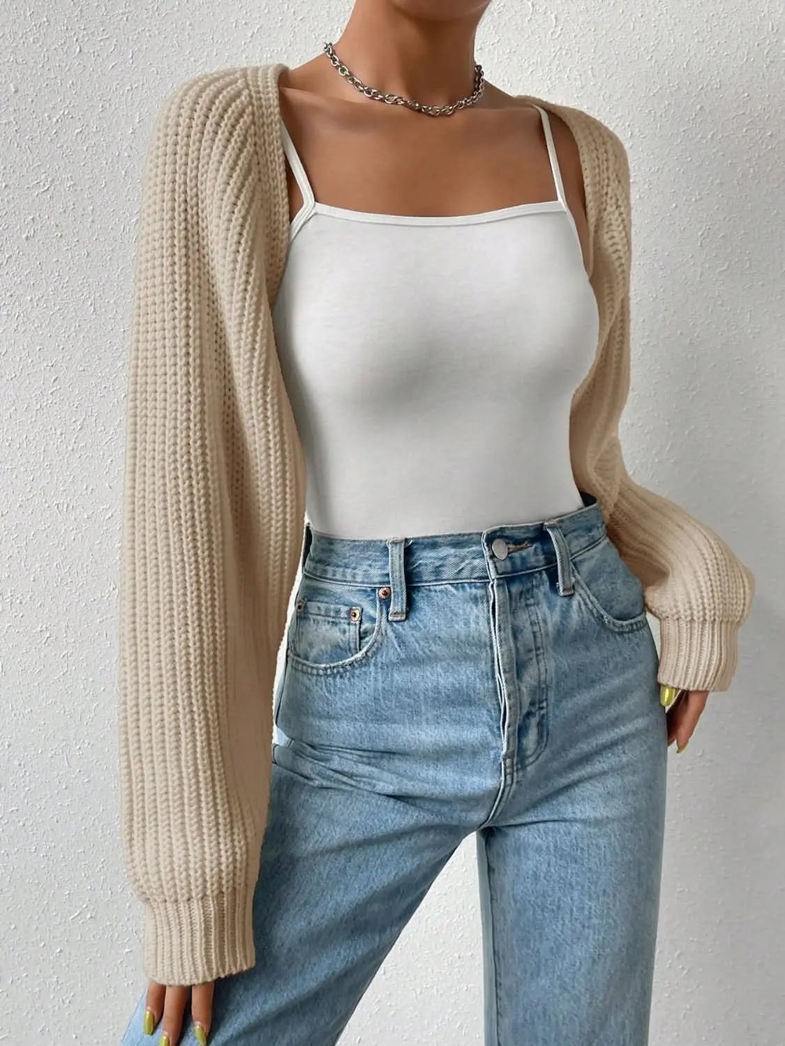 Sweaters Trendsi Chic Honey Cardigan Women's Versatile Layer Open Front Acrylic Cardigan