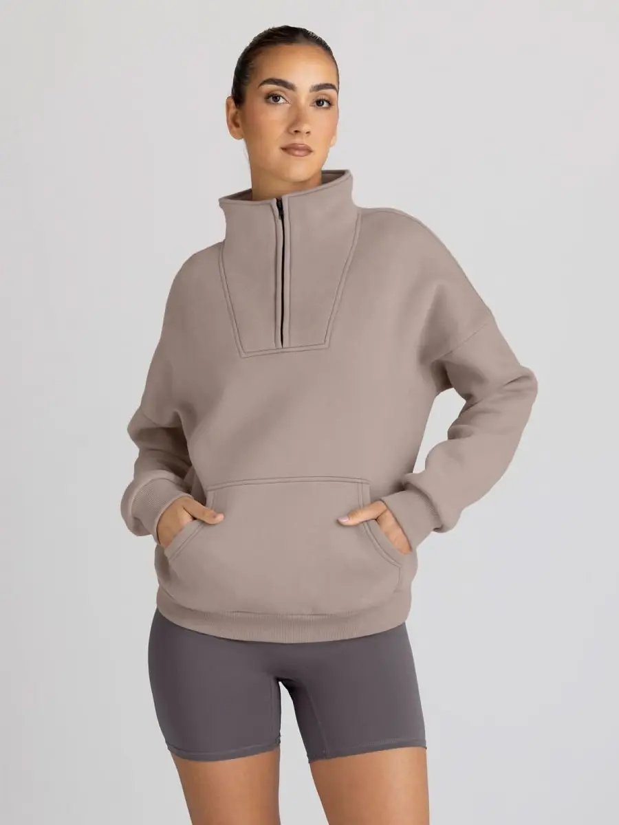 Oversized Half Zip Sweatshirt Cozy by Love Salve