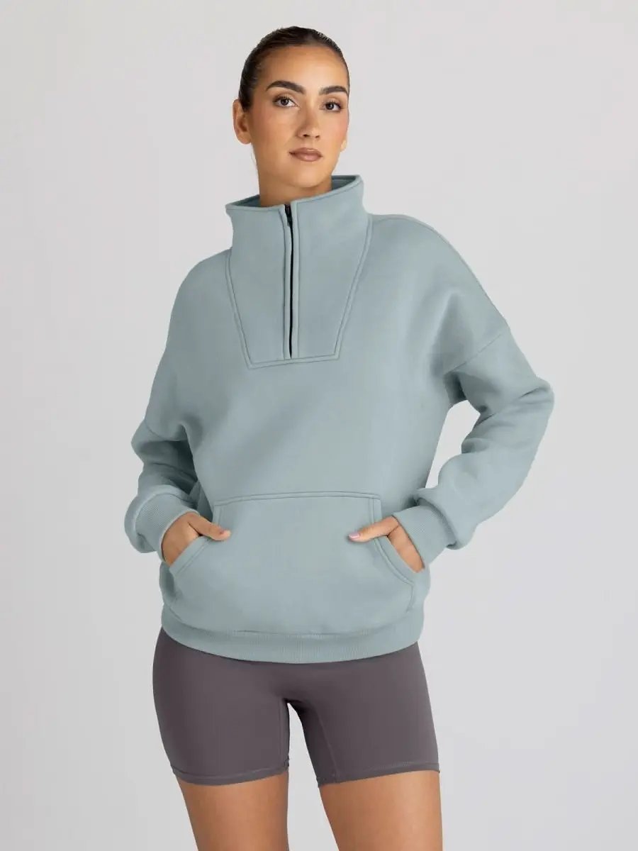 Oversized Half Zip Sweatshirt Cozy by Love Salve