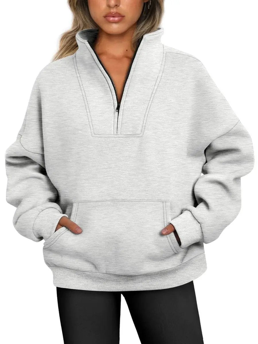 Oversized Half Zip Sweatshirt Cozy by Love Salve