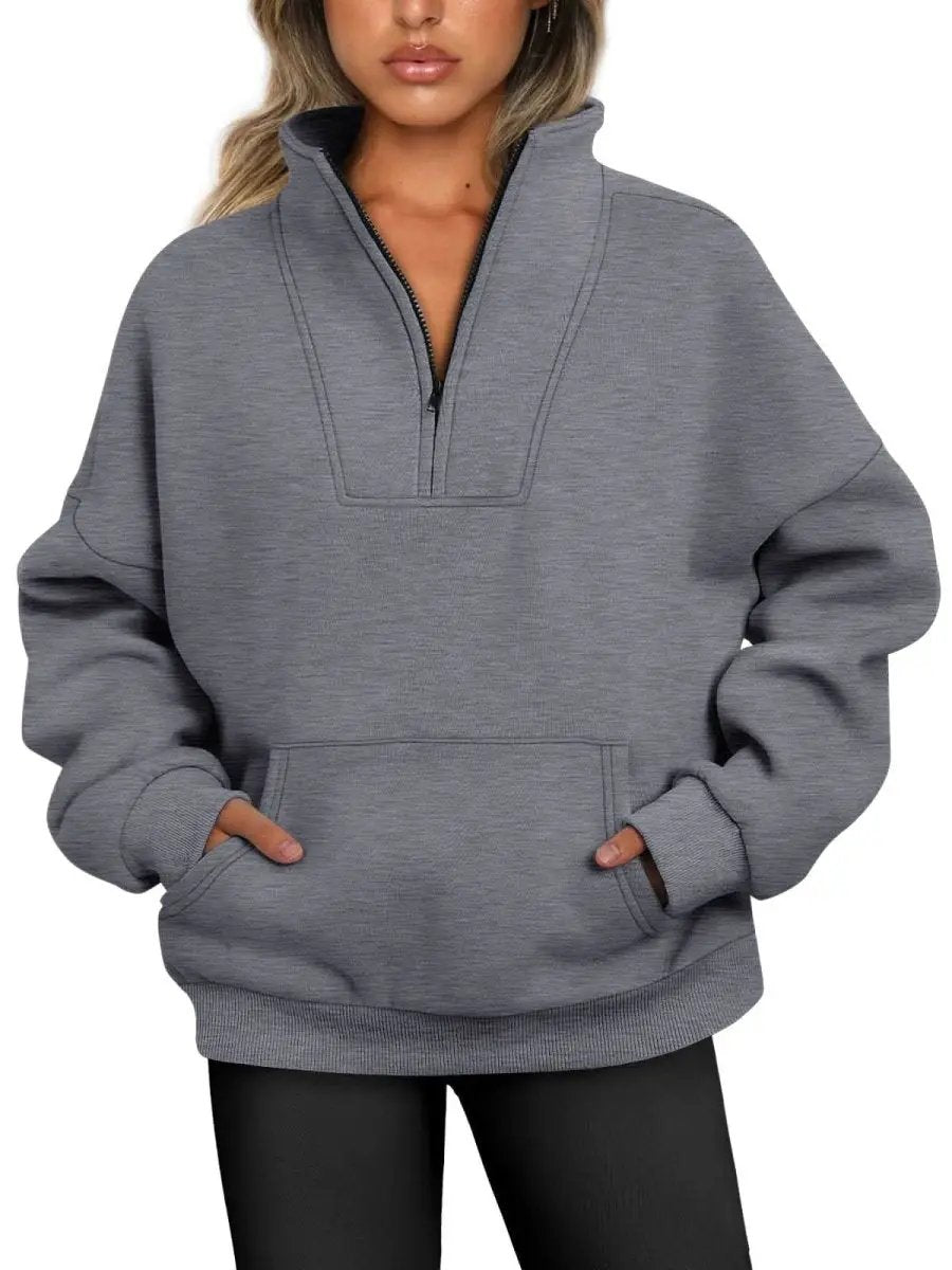 Oversized Half Zip Sweatshirt Cozy by Love Salve