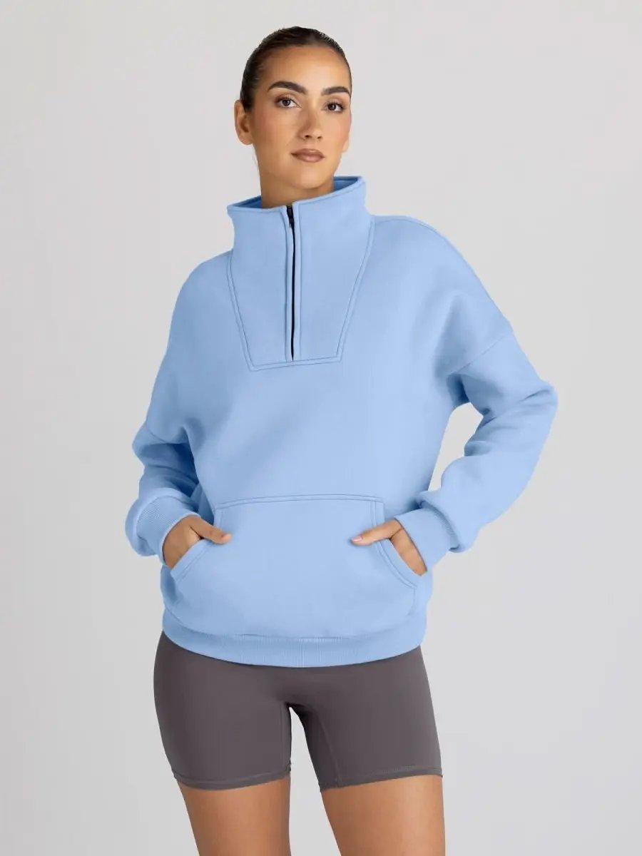 Oversized Half Zip Sweatshirt Cozy by Love Salve