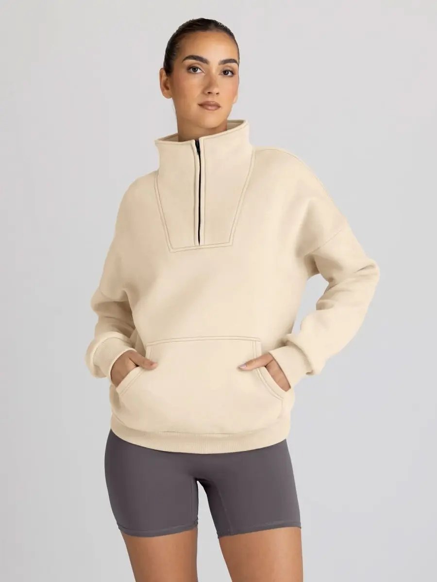 Oversized Half Zip Sweatshirt Cozy by Love Salve