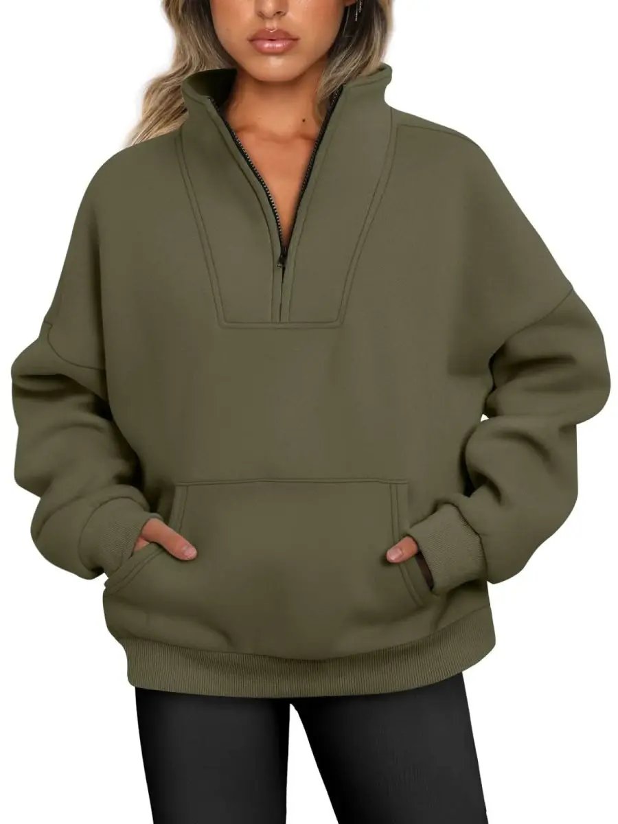 Oversized Half Zip Sweatshirt Cozy by Love Salve