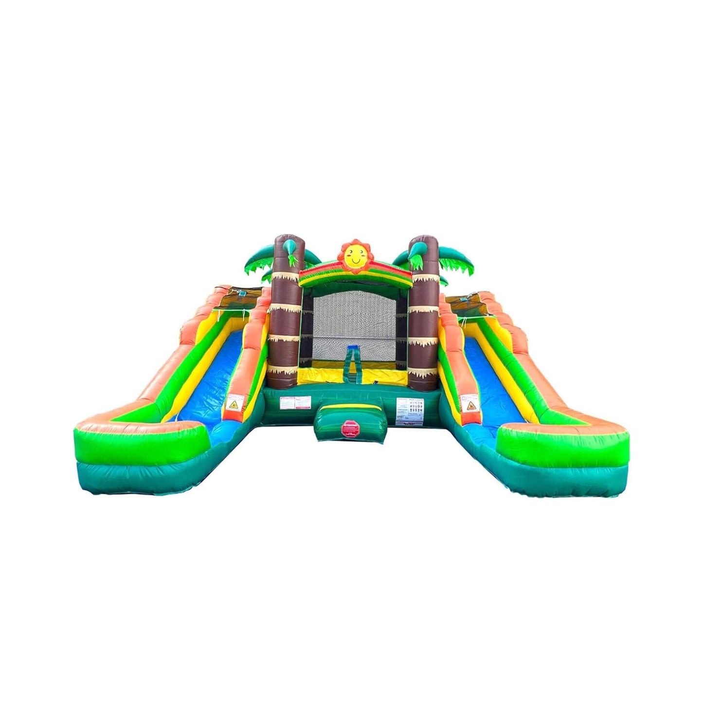 16FT Tropical Bounce House Combo With Double Water Slides (SAK92508)