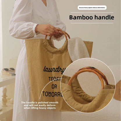 Tote clothes laundry basket household, large capacity pants clothing storage basket, polyester waterproof laundry basket