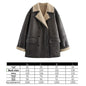 Women Loose-Fit Fur Collar Jacket