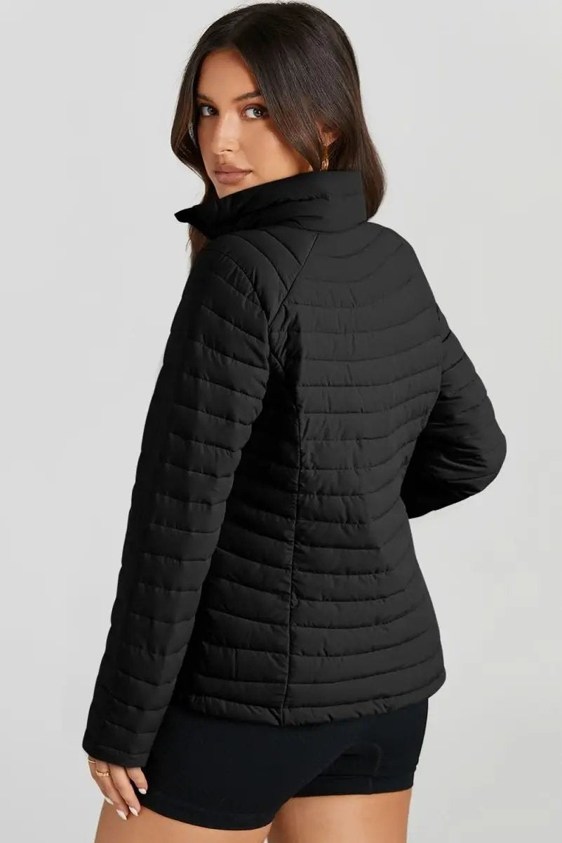 Jackets Trendsi Turtleneck Zip Up Jacket Women's Fashion Long Sleeve Activewear - Soft & Stylish