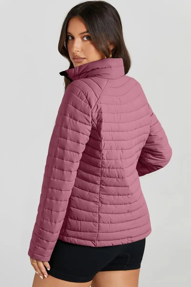 Jackets Trendsi Turtleneck Zip Up Jacket Women's Fashion Long Sleeve Activewear - Soft & Stylish