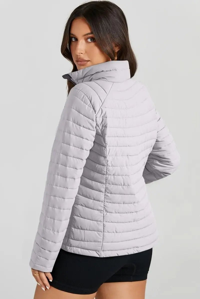 Jackets Trendsi Turtleneck Zip Up Jacket Women's Fashion Long Sleeve Activewear - Soft & Stylish