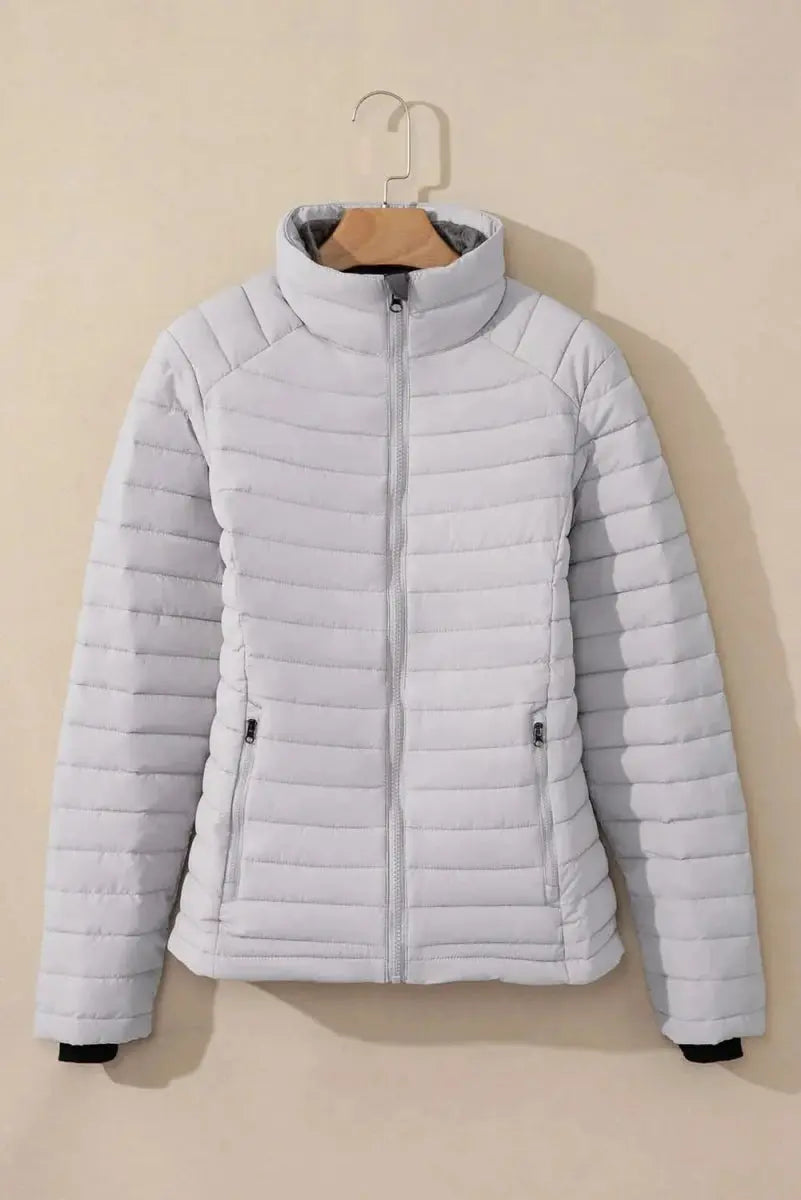 Jackets Trendsi Turtleneck Zip Up Jacket Women's Fashion Long Sleeve Activewear - Soft & Stylish
