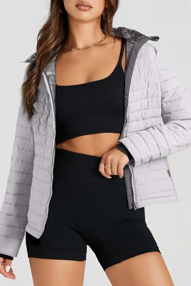 Jackets Trendsi Turtleneck Zip Up Jacket Women's Fashion Long Sleeve Activewear - Soft & Stylish