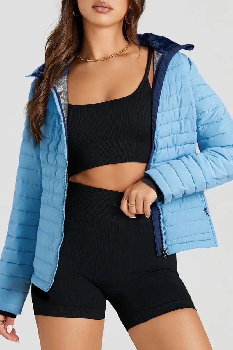 Jackets Trendsi Turtleneck Zip Up Jacket Women's Fashion Long Sleeve Activewear - Soft & Stylish