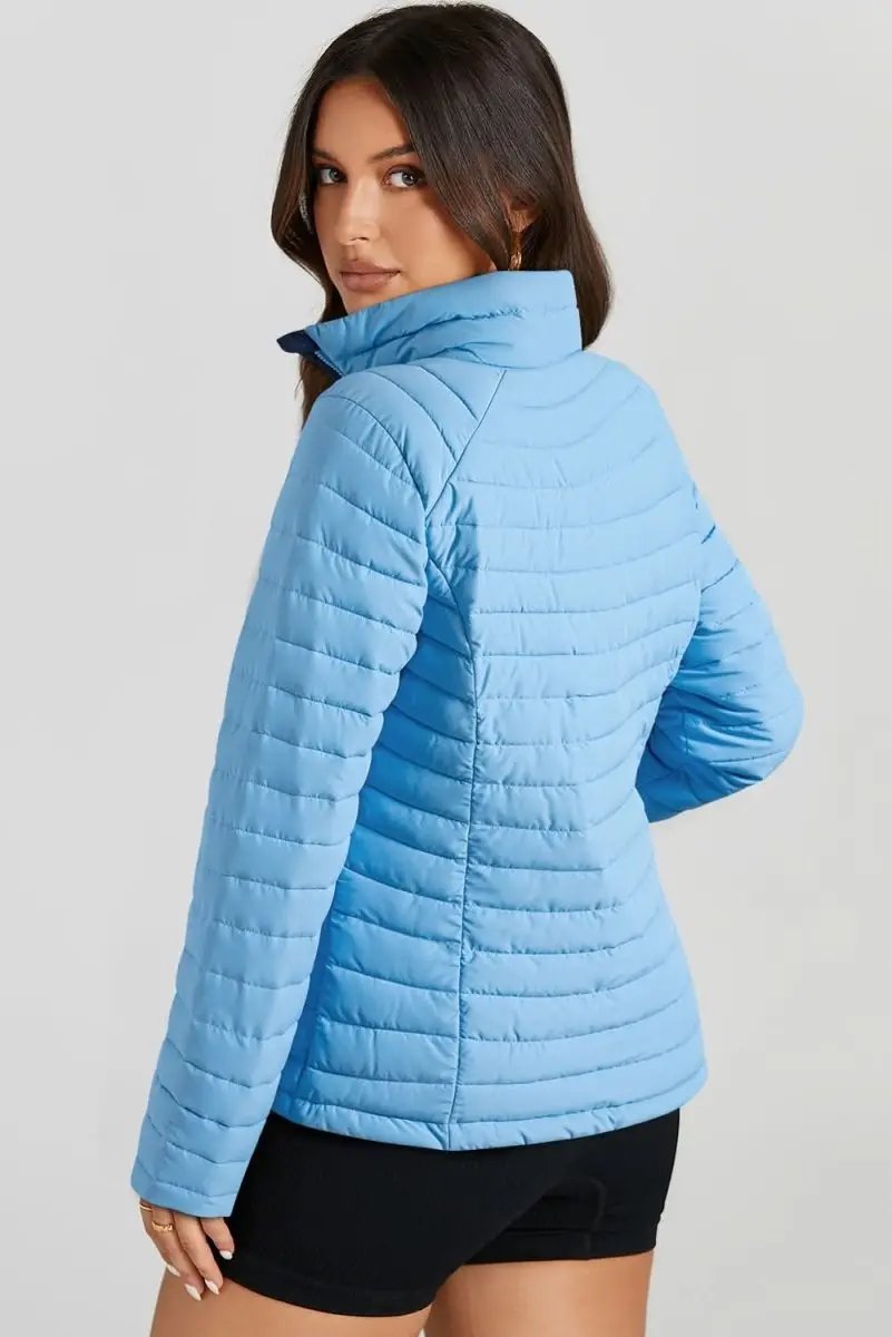 Jackets Trendsi Turtleneck Zip Up Jacket Women's Fashion Long Sleeve Activewear - Soft & Stylish
