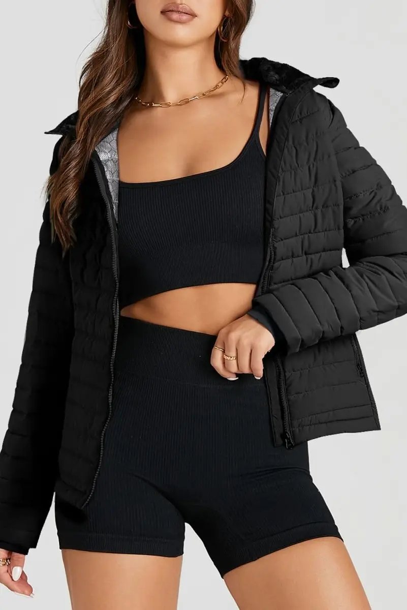 Jackets Trendsi Turtleneck Zip Up Jacket Women's Fashion Long Sleeve Activewear - Soft & Stylish