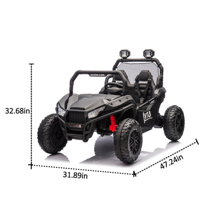 Two-Seater Kids Ride-On with Parental Remote Control, Rear Searchlight, and Bluetooth MP3 for Ages 3+