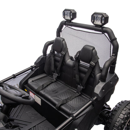 Two-Seater Kids Ride-On with Parental Remote Control, Rear Searchlight, and Bluetooth MP3 for Ages 3+
