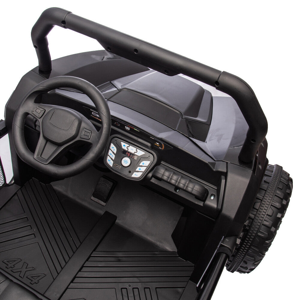 Two-Seater Kids Ride-On with Parental Remote Control, Rear Searchlight, and Bluetooth MP3 for Ages 3+