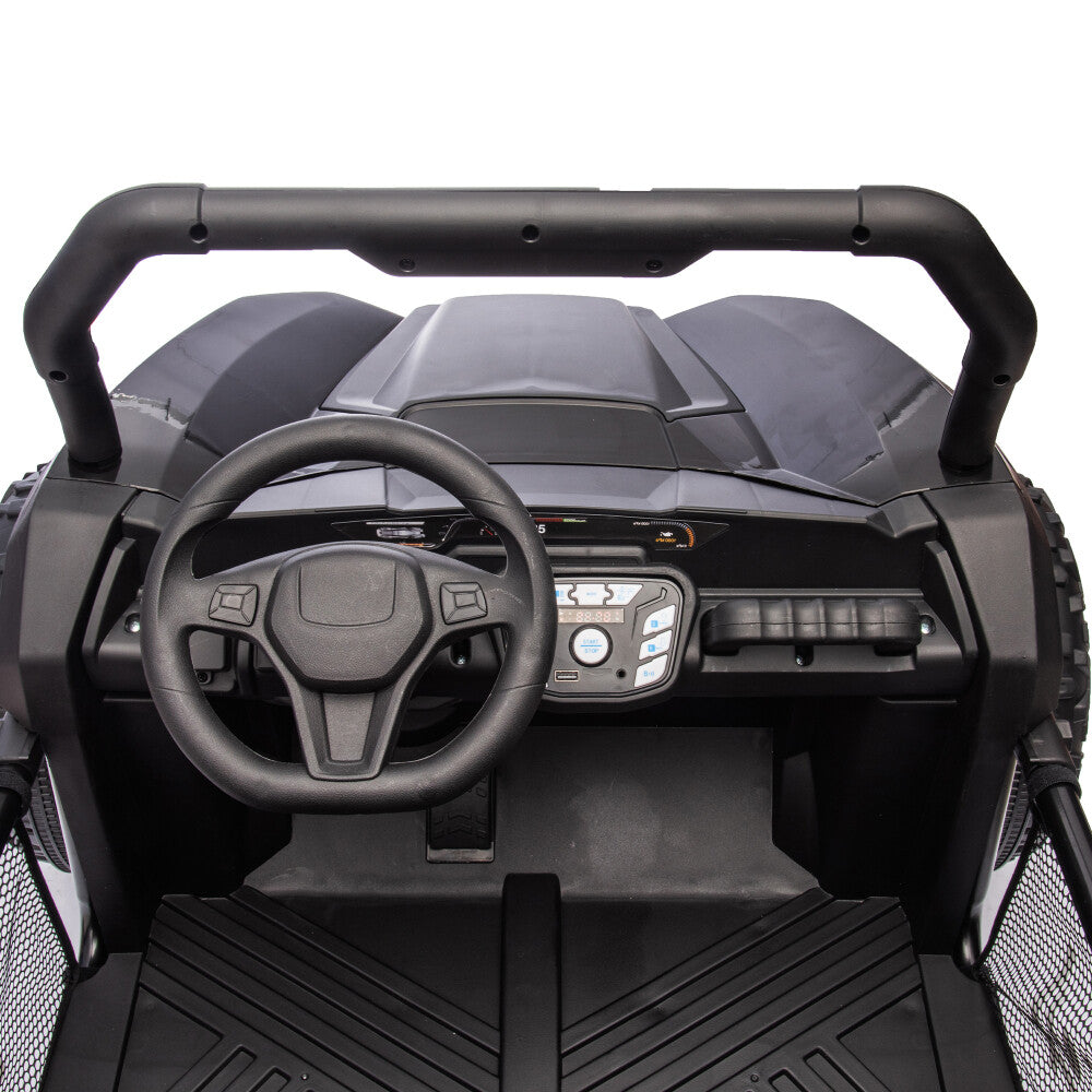 Two-Seater Kids Ride-On with Parental Remote Control, Rear Searchlight, and Bluetooth MP3 for Ages 3+