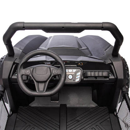 Two-Seater Kids Ride-On with Parental Remote Control, Rear Searchlight, and Bluetooth MP3 for Ages 3+