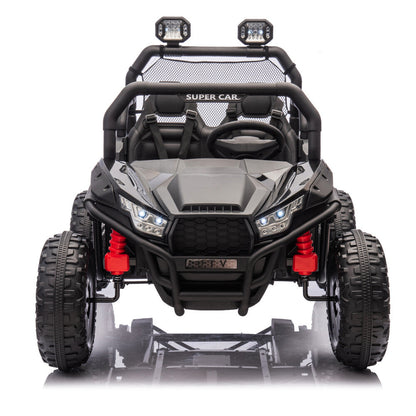 Two-Seater Kids Ride-On with Parental Remote Control, Rear Searchlight, and Bluetooth MP3 for Ages 3+
