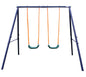 2-Station Outdoor Swing Set with Dual Swings for Children