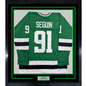 Framed Autographed/Signed Tyler Seguin 35x39 Dallas Green Hockey Jersey Beckett BAS COA