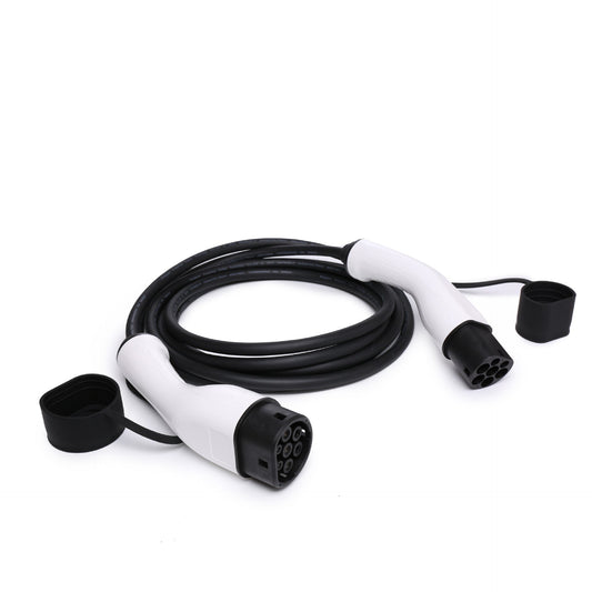 Type 2 to Type 2 EV Charging Cable 22kW/32A 16ft | 3-Phase | Premium Copper | IP54 | 2-Year Warranty