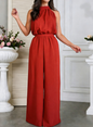 Summer Trendy Halter High-Waist Straight-Leg Jumpsuit